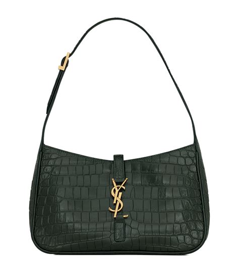 ysl croc embossed shoulder bag